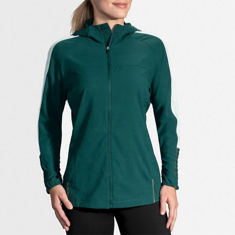 Brooks Canopy Hardloopjassen voor Dames Groen (ZCBRN-5041)